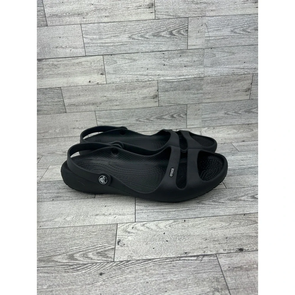 Crocs Cleo II Black Dual Strap Slingback Comfort Sandals Womens Size 9